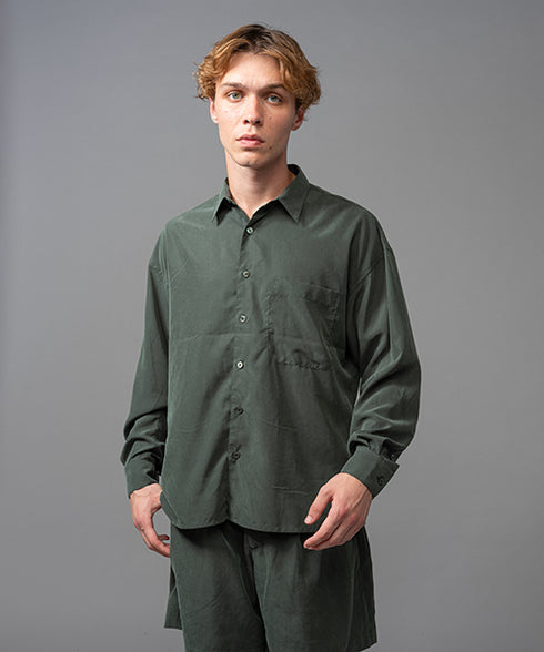 MR.OLIVE / T/R POWDER CLOTH / SQUEARE CUT REGULAR COLLAR SHIRTミスターオリーブ/T/C パウダークロス / スクエアカット レギュラーカラーシャツ